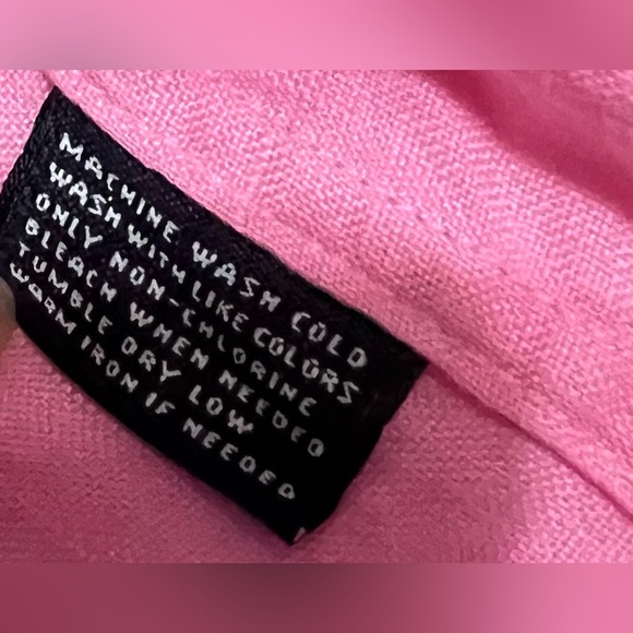 America Living Women’s XL Long Sleeve Pink Button Up 100% Linen Blouse - Picture 5 of 7